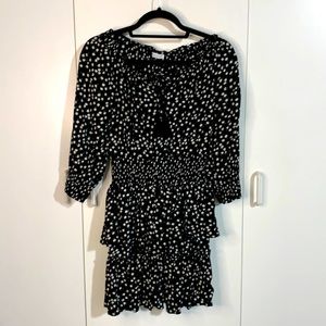 163 DRESS PATRONS OF PEACE SIZE S Black floral boho